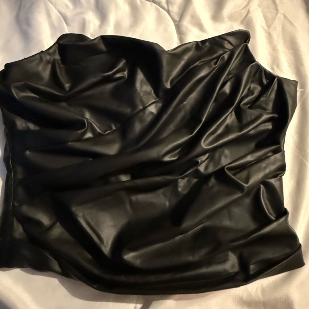Black Faux Leather top - Picture 3 of 3